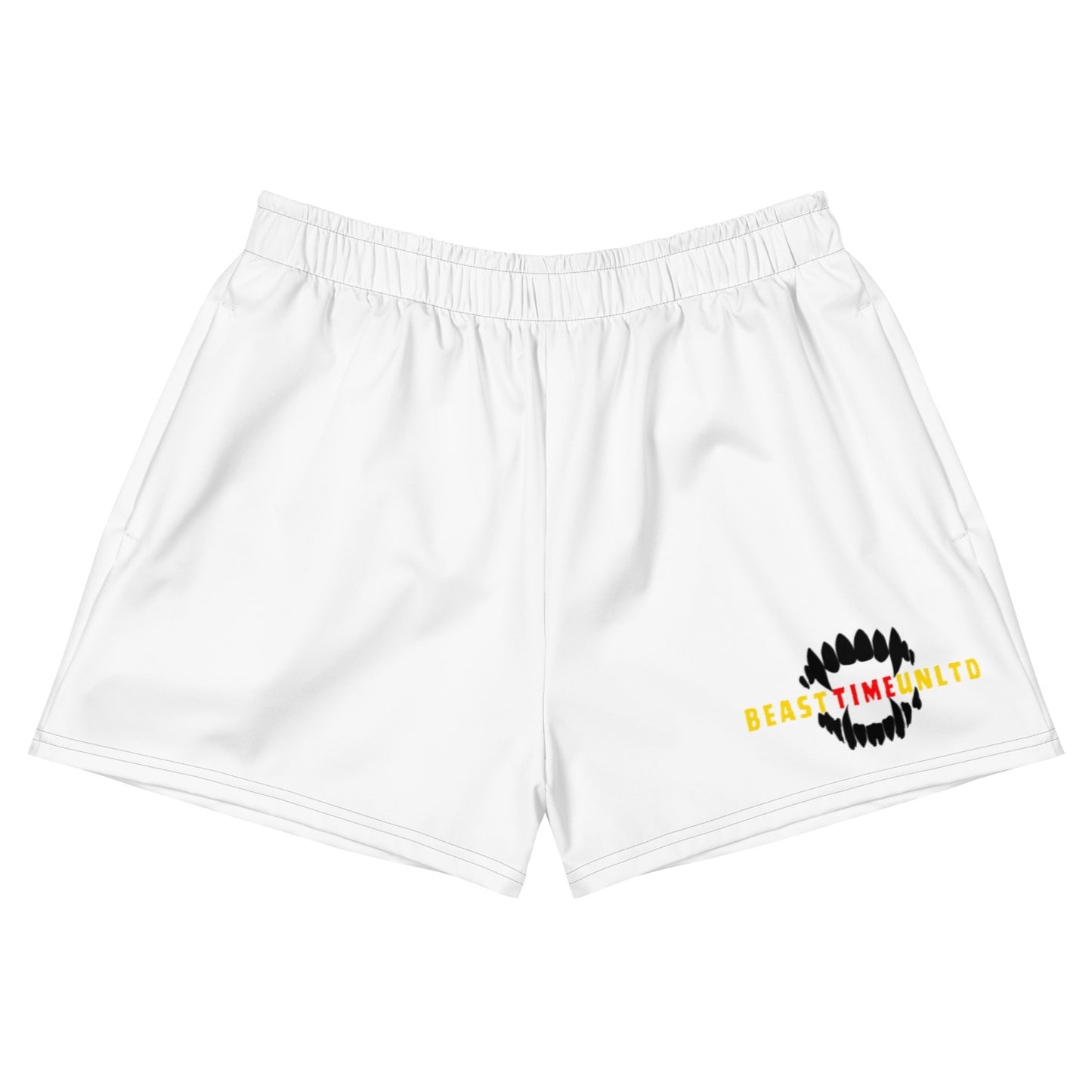 Beast Time UNLTD Teeth Womens Athletic Shorts White 1st Gen